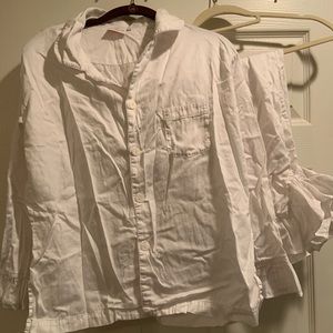 Haute Home Pima cotton cropped ruffle pajamas